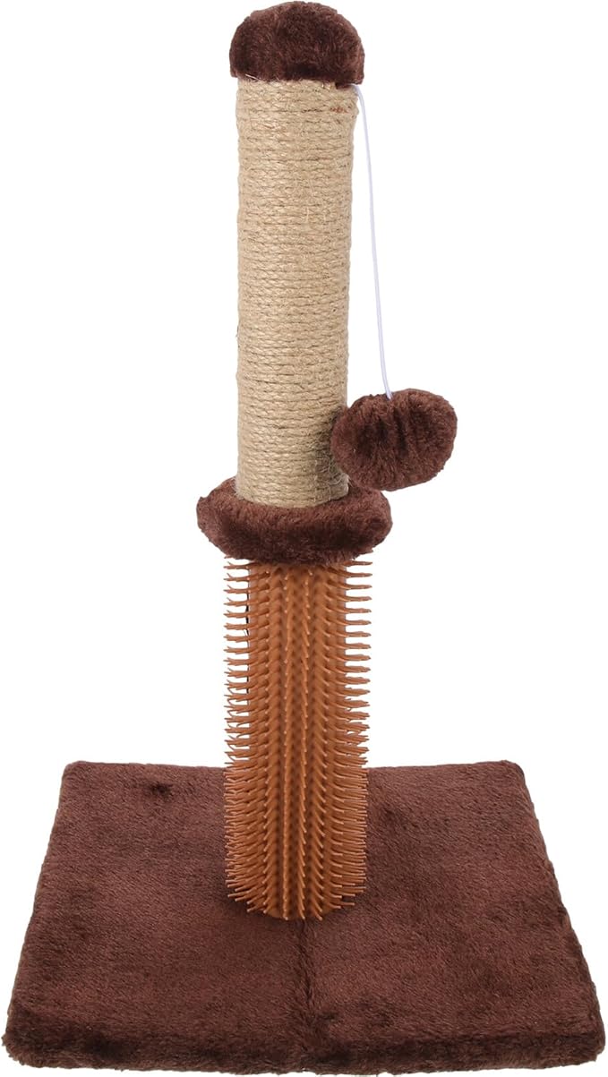 Beaupretty Wear-Resistant Kitten Scratcher Vertical Cat Scratching Post with Palm Plush Cover Sturdy Daily Use Cat Scratch Board Includes Perch and Play Platform