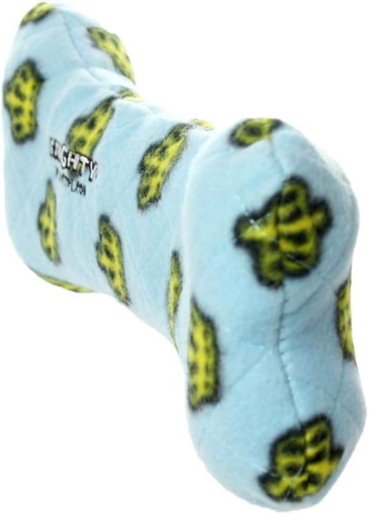 MIGHTY- No Stuff Bone-Blue– Squeaky Plastic Core. 2-in-1 Toy. Made Durable & Floats, Strong & Tough. Interactive Play Dog Toy (Tug, Toss & Fetch)