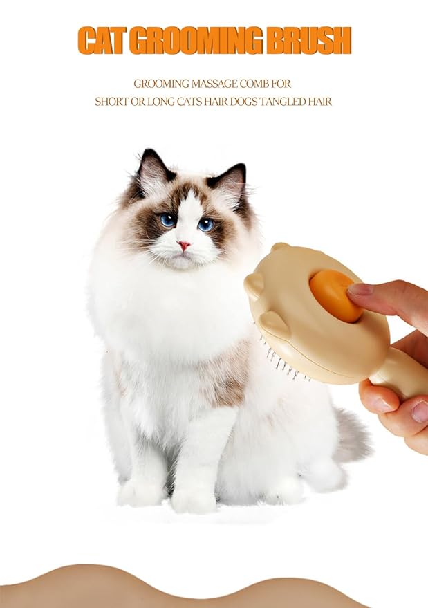 Cat Grooming Brush,Self Cleaning Slicker Brushes for Dogs Cats Pet,Grooming Brush Tool Removes Loose Undercoat Mats Short or Long Pet Tangled Hair (Green)