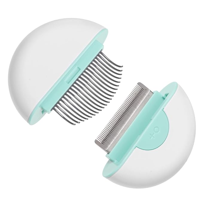 Pet Cat Hair Brush Rake Grooming Massage Comb for Shedding Soft Cat Cleaning Tool with Non Slip Handle for Long Haired Cats
