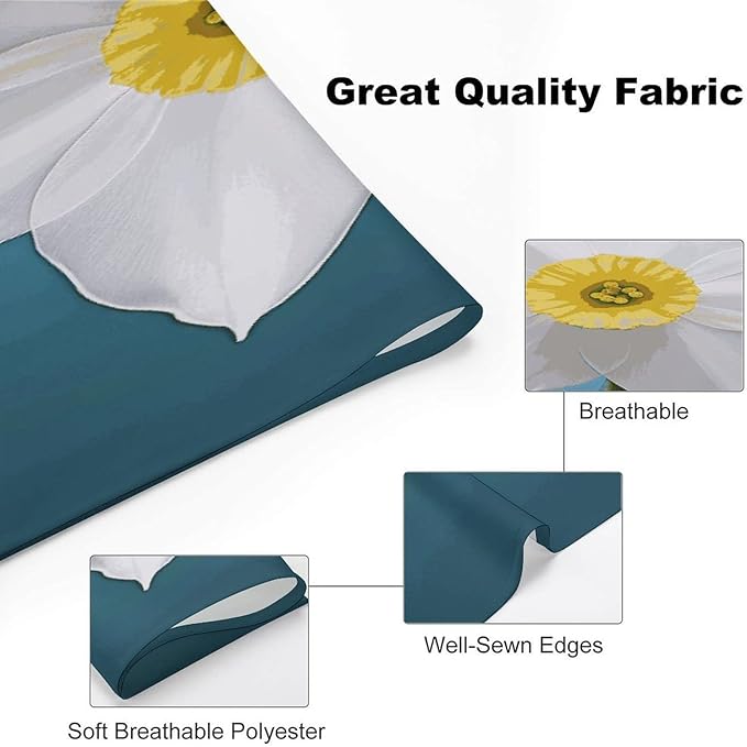 Dog Bandana Spring Pet Scarf Adjustable Triangle White Daffodil Printing Dog Bib Washable Polyester Puppy Bandana for Small Medium Large Dogs Cat Birthday Party Supplies