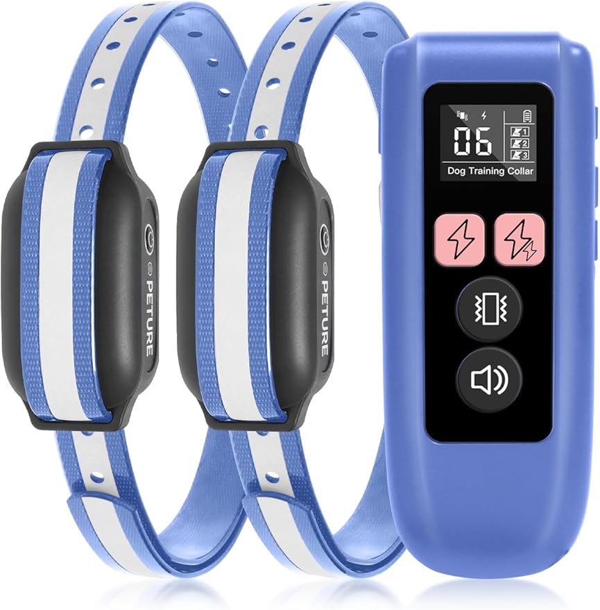 Dog Shock Collar 2 Dogs (10-120lbs) - 3300Ft Dog Training Collar with Beep, Vibration & Shock, IPX7 Waterproof Rechargeable Dog Shock Collars for Small Medium Large Dogs, Security Lock, Purple