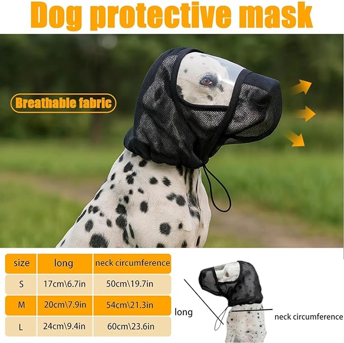 Mesh Muzzle for Dogs - Mesh Adjustable Pet Supplies - Barkless Training Dogs Mouth Muzzle,for Small Medium Large Puppy Home Travel Walking Outdoor Camping Vet Visit