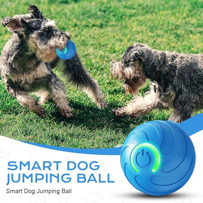 Interactive Dog Ball, 2026 Upgraded Activated Automatic Rolling Balls for Dogs, Self Moving Vibrating Smart Jumping Bouncing and Rotating Pets Toy to Keep Them Busy (New-Blue)