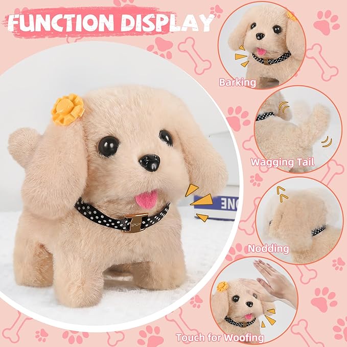 16 Pcs Robot Dog Toys for Girls, Toys for 3 4 5 6 7 8 Year Old Girls Kids Boys, Realistic Robot Puppy Toy for 5-7 6-8, Ideas Birthday Gifts for Girl 3 4 5 6 Year Old