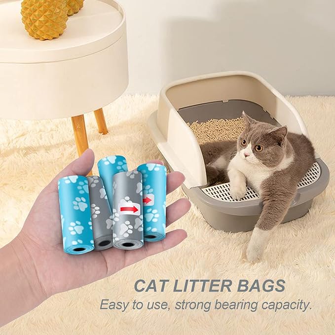 Cat Dog Poop Litter Bags for Waste Refuse Cleanup - 12 Rolls Thick and Leakproof, Eco-Friendly & Easy to Use for Pet Outdoor Walking and Travel Supplies - Assorted Colors (180 Bag)