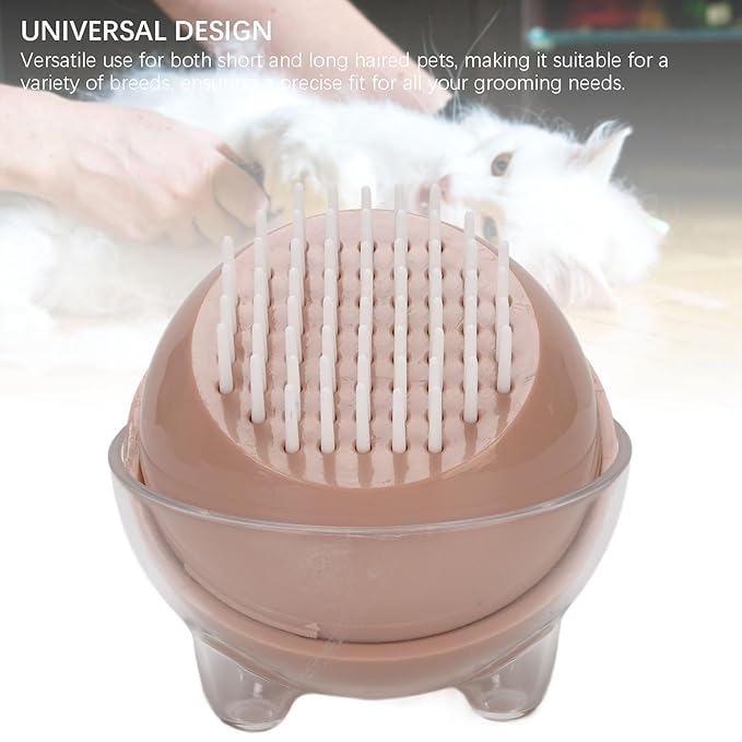 Pet Massage Brush, Comfortable Grip and Efficient Design Gentle Remove Loose Hair Pet Grooming Cleanup Comb for Short Haired Dogs and Cats(Gray) (Rose)