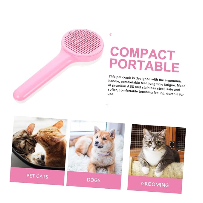 Kisangel Grooming Comb for Cats and Dogs Ergonomic Pet Brush for Removing Loose Hair Lightweight Design for Kittens and Dogs Comfortable Grooming Tool