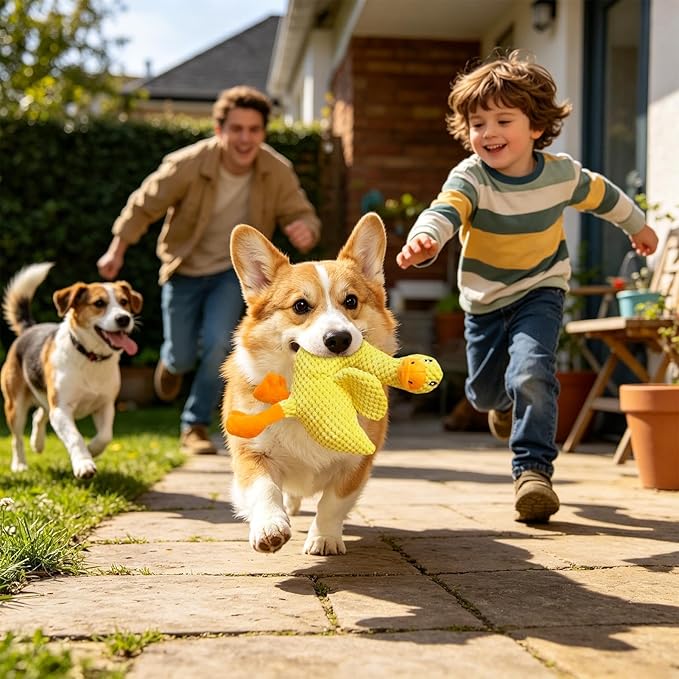 Interactive Dog Toys | Soothing Plush Toys with Squeak and Soft Stuffing - Sound Chew Toys for Puppy Games | for Puppies and Small Large Breeds Indoor Outdoor