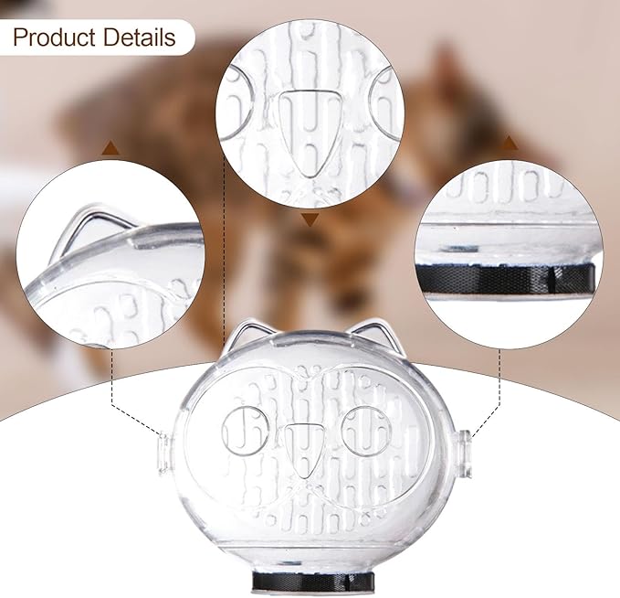 Cat Muzzle Hood Anti Bite Mouth Cover for Nail Trimming & Grooming, TPE Material, Fits .5-5kg Cats (15-22cm Neck)