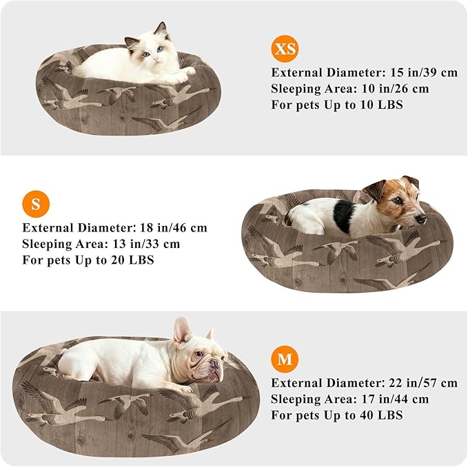 Pet Dog Beds Removable & Washable fluffier Orthopedic Dog Bed for Small Size Pets Supplies Flock Bird Pattern