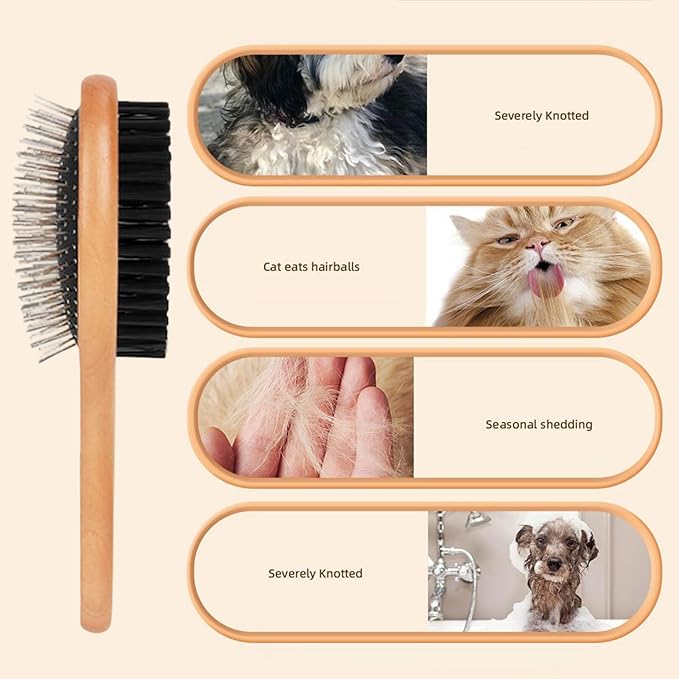 Cat Grooming Brush | Double-Sided Comfort Grip,Pet Brush Cat Comb for Shedding,for Massage Shower Outdoor Home Bathroom Puppy Kitten Bathing Washing Cleaning