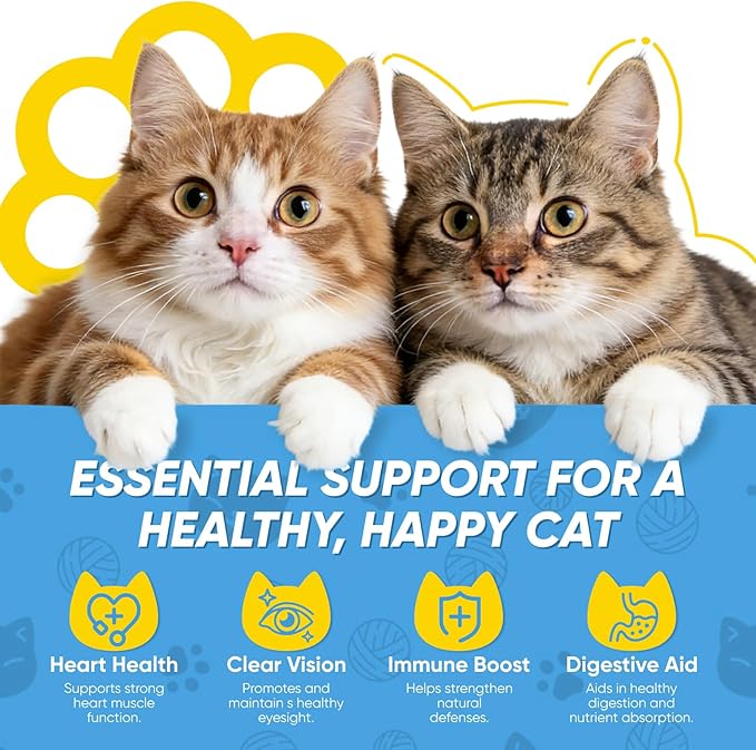 Taurine for Cats, Pure Taurine Powder for Cats, Mix-in Formula for Cat Food, Supports Overall Vitality, Essential Amino Acid for Cat Wellness, 120 g (4.23 oz)