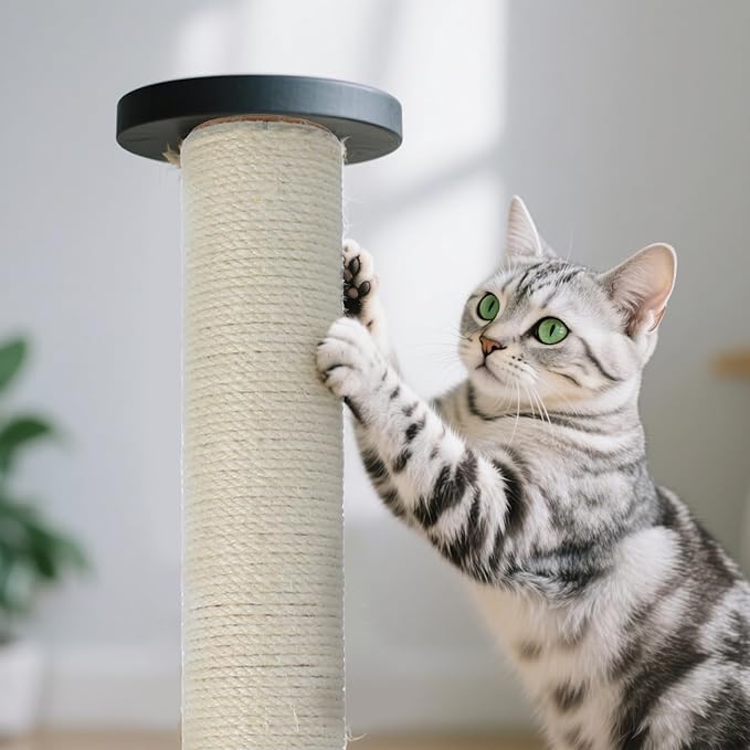4 PCS M8 15.7 x 2.75 Inch Cat Scratching Post Replacement, Sisal Pole Cat Tree Replacement Post with Screws, Refill Scratcher Posts for Indoor Kitten Tree Tower Spare Cats Furniture Protector