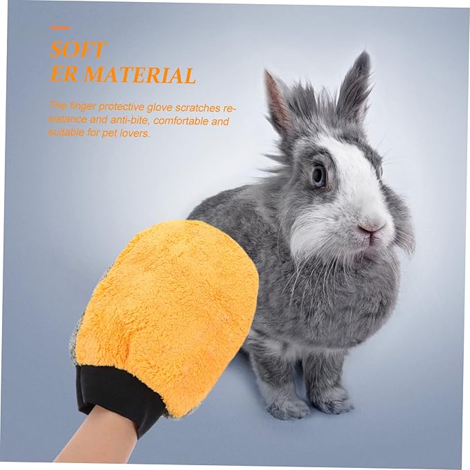 2pcs Pet Bite Resistant Gloves Thicken Protection Gloves for Hamster Bathing Grooming Training Soft Fleece Material for Comfort and
