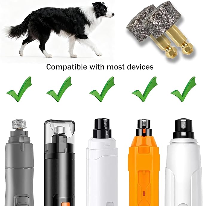 Dog Nail Grinder - Regular - Replacement Head, and Most Brands' Cat/Pet/Dog Nail Grinders, Highly Efficient, Safe and Reliable（2pcs）
