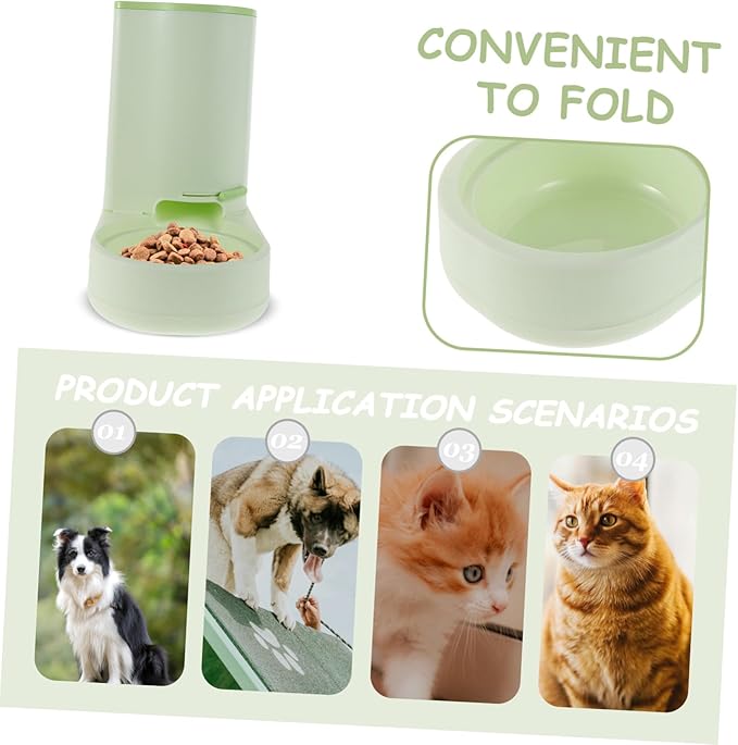MERRYHAPY Cat Feeder Auto Feeder Kitten Bowl Dry Food Feeding Station Outdoor Cat Station Pet Food Dispenser Non-Slip