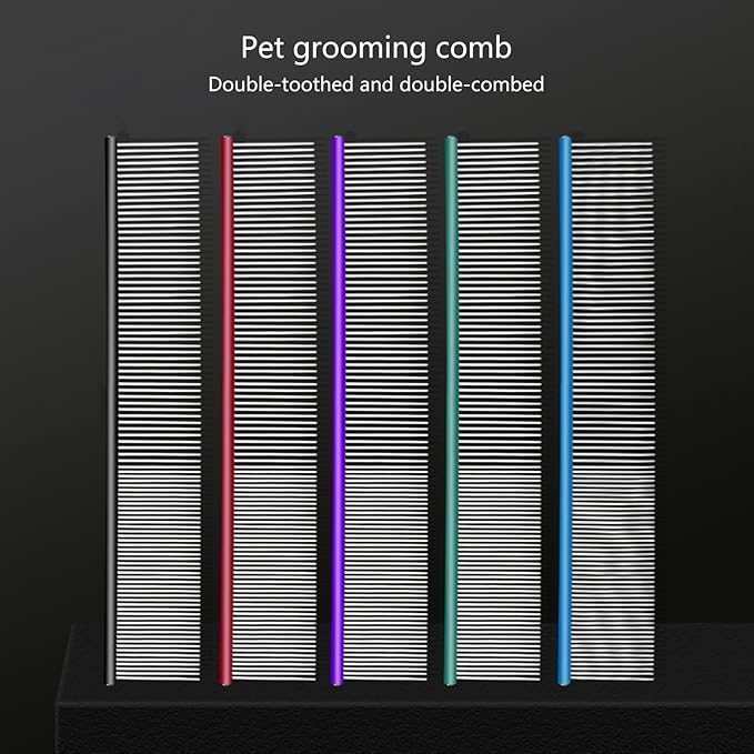2PCS Pet Grooming Comb Tool For Long Hair Efficient Undercoats Removal Safe For Cats And Dogs Grooming Accessories For Cats For Carpet For Furniture