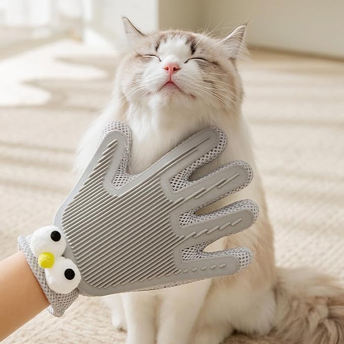 Double Sided Silicone Pet Grooming Glove for Efficient Hair Removal and Relaxing Massage on Cats and Dogs Cats Brush