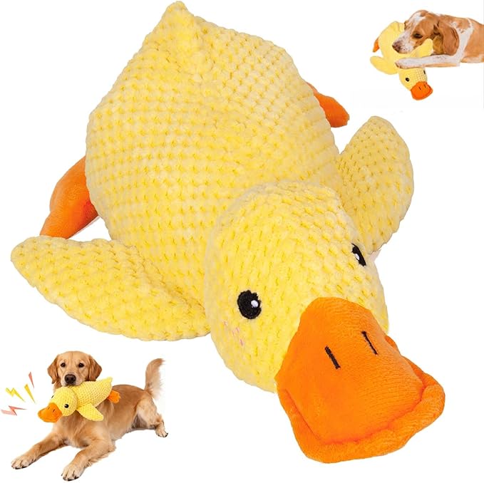 Mellow Dog Calming Duck, 2026 New Yellow Ducks Dog Toy, The Mellow Calming Duck Toy for Dogs, Quacking Sound for Indoor Dogs (Yellow)