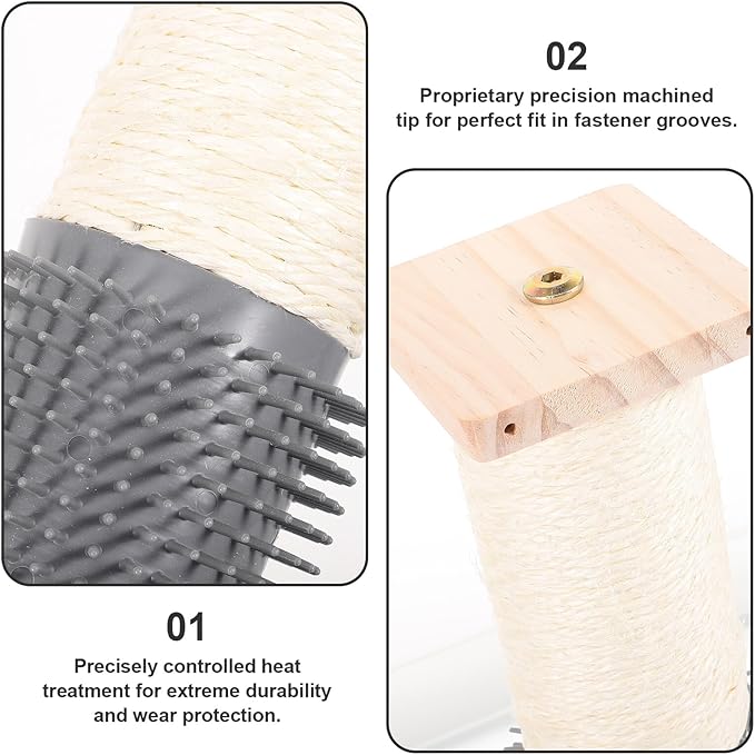 Cat Scratching Post Vertical Sisal Sturdy Floor Scratcher Itch Relief for Indoor Cats and Kittens Reusable Climbing Perch Pet