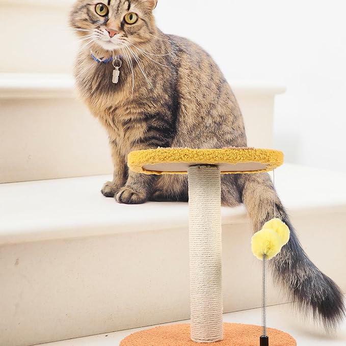 DOITOOL -Shaped Cat Scratching Post Small Indoor Vertical Kitten Scratcher Wear-Resistant Comfortable Cat Climbing Tower for Home Use