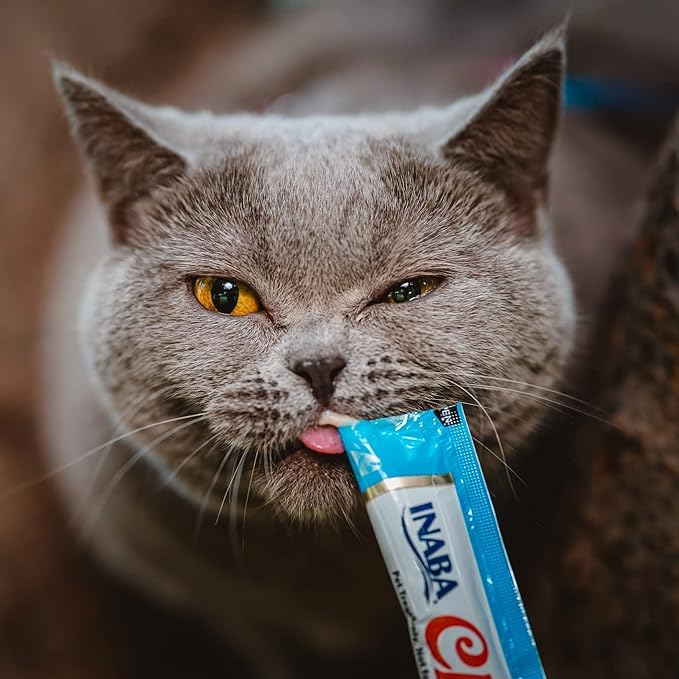 INABA Churu Cat Treats, Grain-Free, Creamy Purée Cat Treat/Topper, Tuna Variety