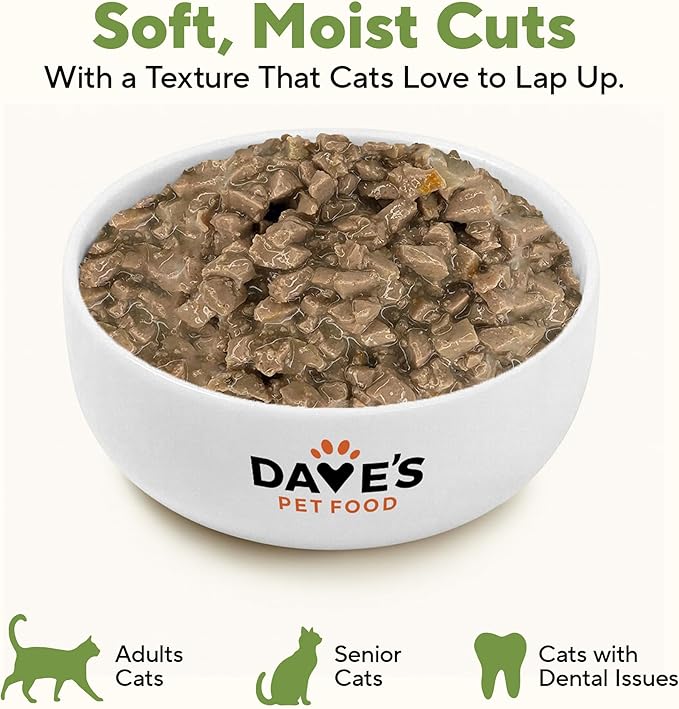 Dave's Pet Food Grain Free Wet Cat Food (Farmyard Fowl, Chicken & Duck), Made in USA Naturally Healthy Canned, Added Vitamins & Minerals, 5.5 oz Cans (24 Pack)