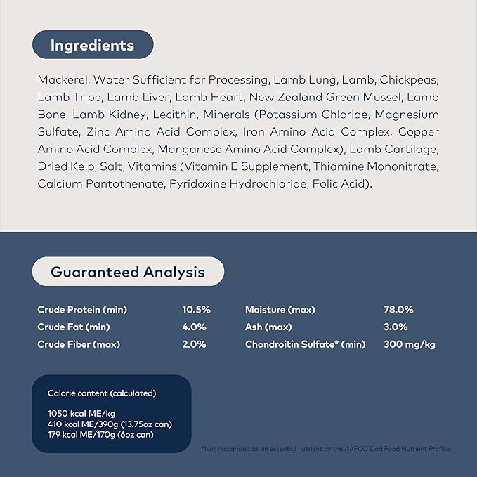 ZIWI Peak Canned Wet Dog Food – All Natural, High Protein, Grain Free, Limited Ingredient, with Superfoods (Mackerel & Lamb, Case of 12, 13.75oz Cans)
