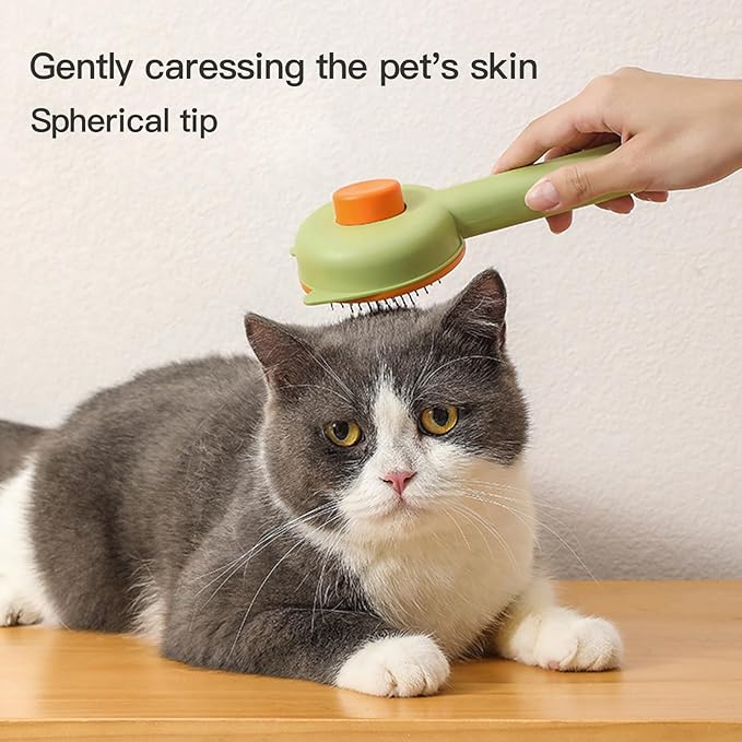 Premium Universal Pet Grooming Brush with Stainless Steel Pins Ideal for All Breeds Long Short Haired Cat and Dog,Ergonomic All-in-One Reduces Tanglesand PromotesHealthy Coat with Gentle (White)