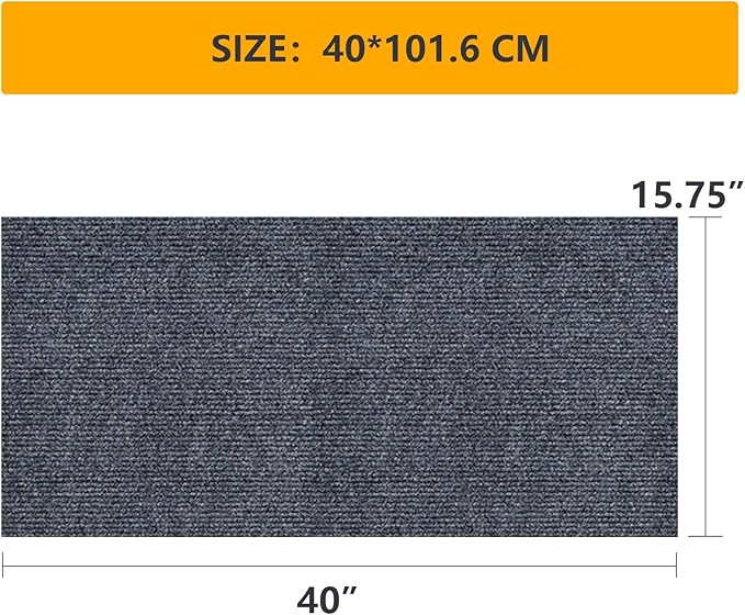 Cat Scratch Furniture Protector Keep Couch Sofa Protection Anti Claws Corner Wall Scratcher Post Sisal Scratching Mat Carpet Pad Cover Fabric Tree Guards Remnants 40"x15.8" (Deep Grey)