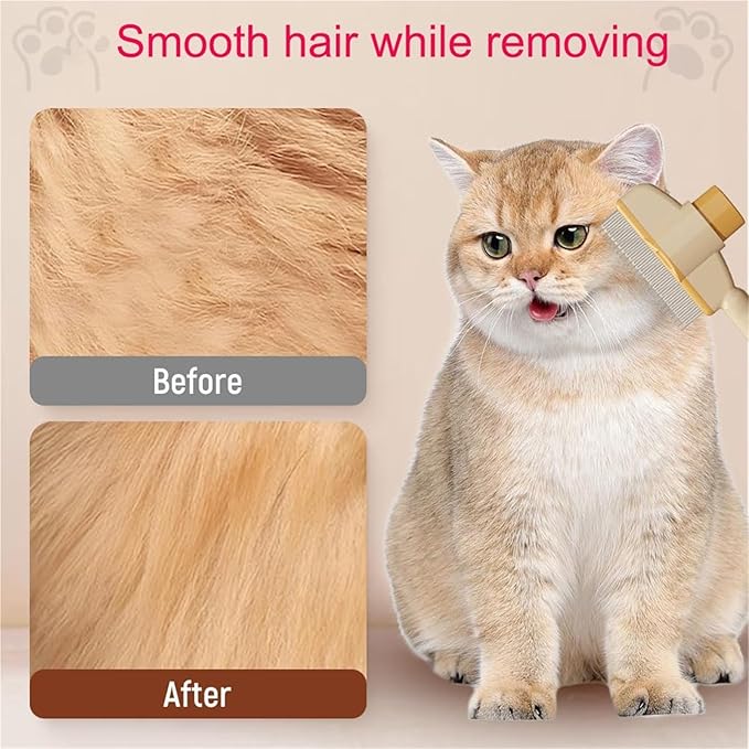 Zen Brush for Cats, Zenbrush Cat Comb, Cat Flea Comb, Upgrade Dog and Hair Removal with Release Button(Green)