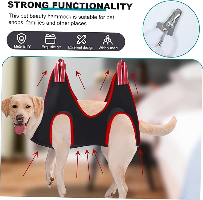 Toyvian PET Grooming Hammock for Cats and Dogs Adjustable Sling for Nail Trimming Random Color for Cat and Dog Grooming Tools