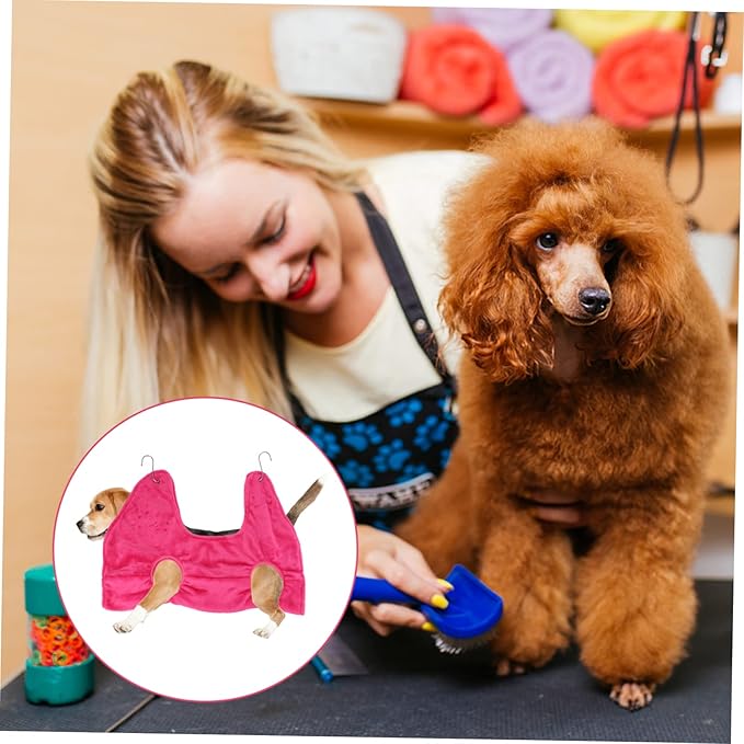 Happyyami Grooming Hammock for Cats and Dogs Ergonomic Design Easy to Install Pet Grooming Helper for Home Use