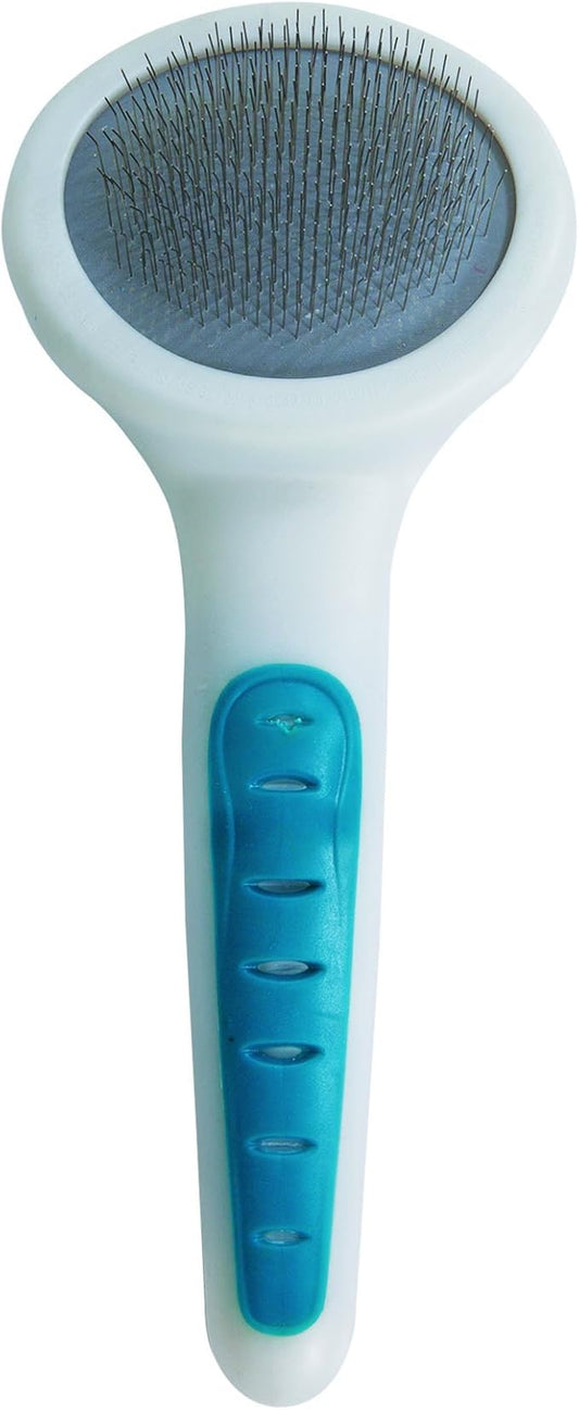 Aspen Pet Bamboo Furbuster Soft Pin Slicker Brush, Small, Teal/Pearl
