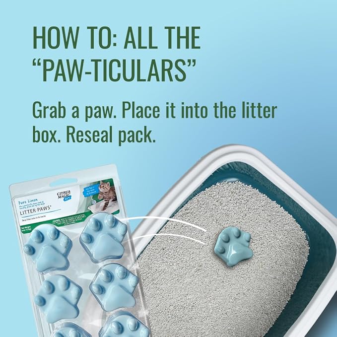 Citrus Magic Pet Odor Control "Paws" For Litter, Fresh Linen, 6-Count, 6 oz (Pack of 6)
