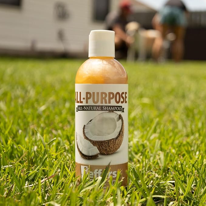 Jeffers Pet All Purpose Coconut Oil Shampoo for Dogs & Cats, 17 fl oz – Tearless, pH Balanced, Soap & Detergent Free Formula – Gentle & Nourishing for Sensitive Skin, Natural, Tearless Formula