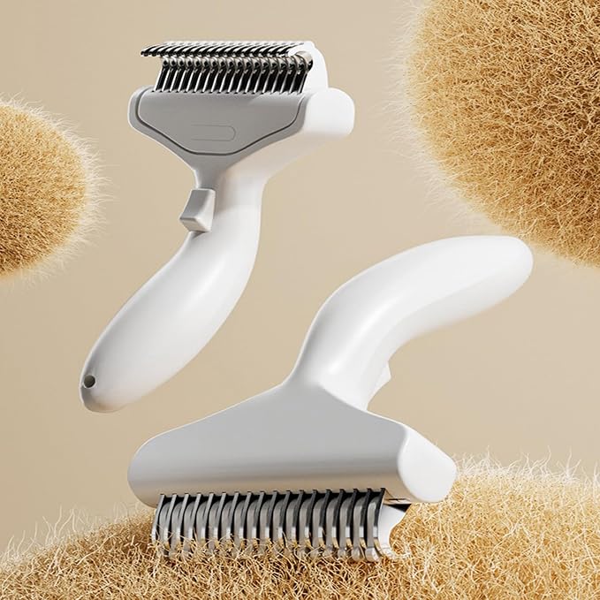 Stainless Steel Pet Detangling Comb for Dog Cats to Remove Shedding Furs Hair Mats Knots and Tangles Grooming Tool Pet Deshedder Comb