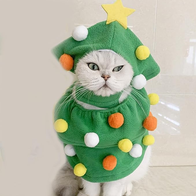 Pet Costume Christmas Tree Animal Cosplay Dress Accessories Pet Supplies 3D Christmas Tree Dog Outfit