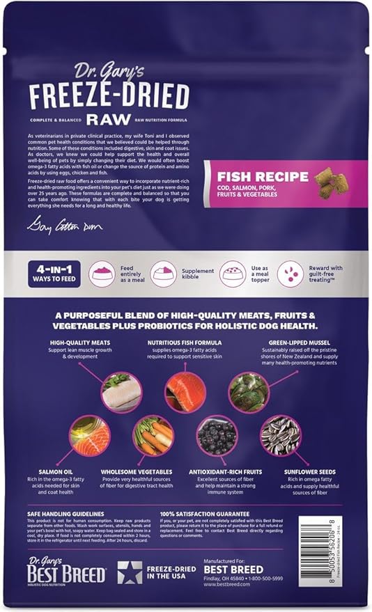 Dr. Gary's Best Breed Freeze-Dried Raw Food, Topper and Treat: Fish Recipe - 24 oz.