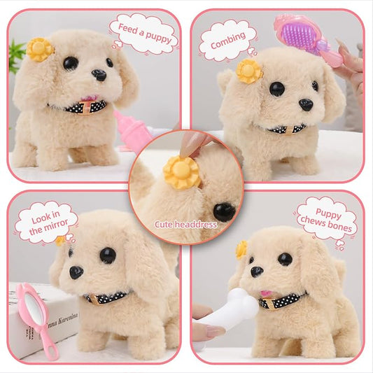 16 Pcs Robot Dog Toys for Girls, Toys for 3 4 5 6 7 8 Year Old Girls Kids Boys, Realistic Robot Puppy Toy for 5-7 6-8, Ideas Birthday Gifts for Girl 3 4 5 6 Year Old