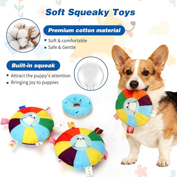 Puppy Play Gym with 8 Hanging Toys, Indoor Jungle Gym Toys for Small Dogs with PVC Frame, Interactive Puppy Toy with Bungee Straps for Entertainment Funny Teething and Mental