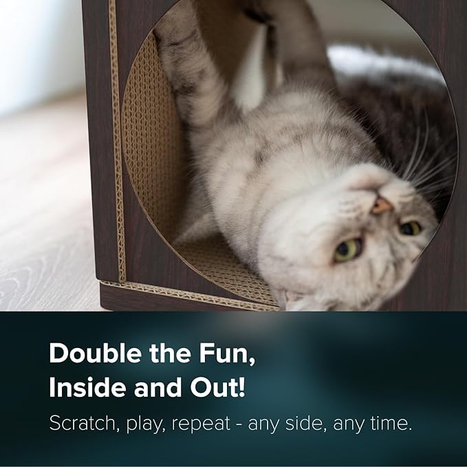 360° Cardboard Cat Scratcher Tunnel & House