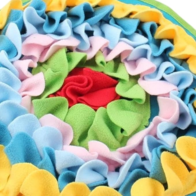 Interactive Feeding Fun, Dog Sniffing Mat, 15.7x11.8 Inch Puzzle Toy with Hidden Pockets, Slow Feeder Dispenser, Enrichment Gear with Colorful Style, Indoor Supply for Puppy and Small-Pet