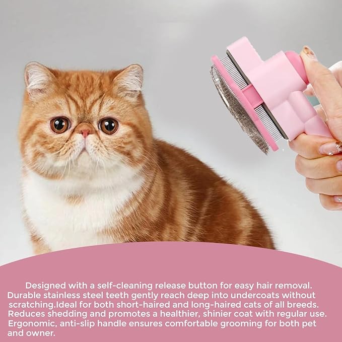 Pet Hair Removal Glove & Comb for Cats and Dogs – 2-in-1 Grooming and Deshedding Glove – Gentle Silicone Brush for Shedding, Bathing & Massage