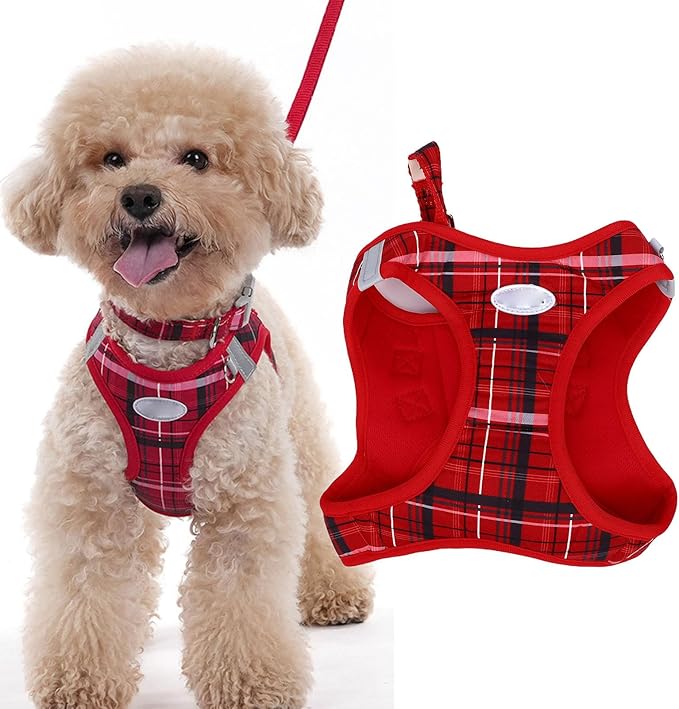 GLOGLOW Pet Supplies Voyager Step in Air Harness Soft Light Puppy Vest Breathable Mesh Pet Harness Strap for Dogs Cats Secure with Easy Control Handle (L)