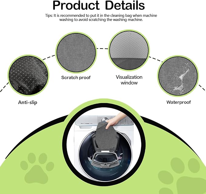 Cat and Dog Outdoor Waterproof Tent House - Indoor/Outdoor Cave Nest Bed for Small Dogs, Cats, Bunnies - Washable (Gray, Large)