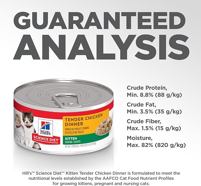 Hill's Science Diet Kitten, Kitten Premium Nutrition, Wet Cat Food, Chicken Stew, 5.5 oz Can, Case of 24