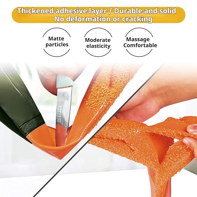 YOFANG Newly Pet Grooming Gloves for Washing Dogs & Cats, 4-in-1 Long Bathing Massage Hair Remover Brush, Anti-Slip Bite-Proof for Cat,Deshedding Glove with Soft 3500+ Particles, Orange-14