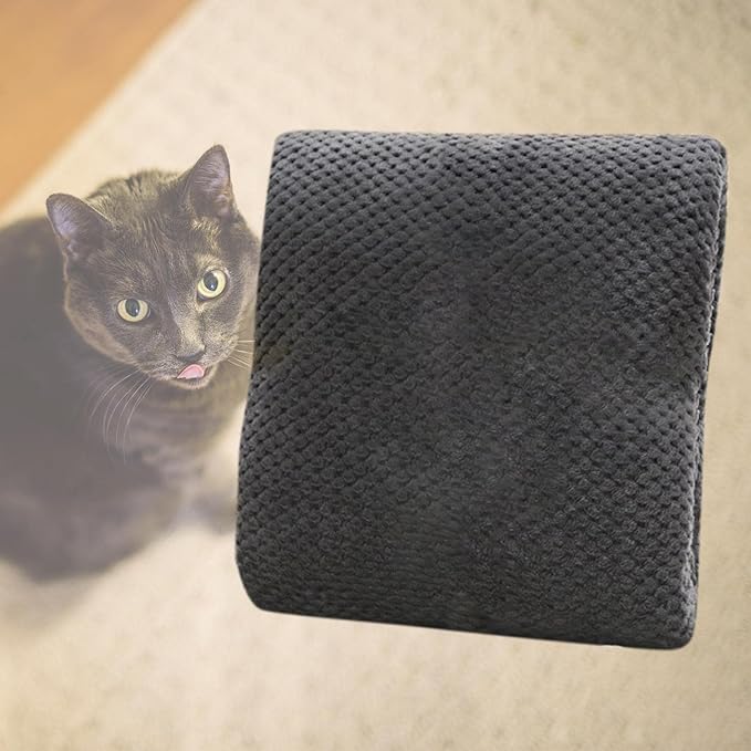 Comfortable Pet Throw Blanket Solid Color Supply Bed Mat for Dogs Kids Crate Cat, Gray
